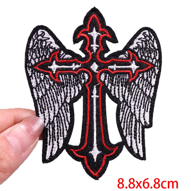 "Ride Hard" Embroidered Biker Patch Set – Iron-On Motorcycle Badges for Jackets, Vests & Gearheads