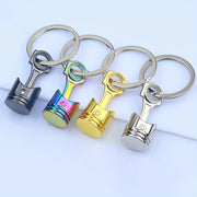 Metal Engine Piston Keychain – Motorcycle & Car Accessory Pendant – Zinc Alloy – Creative Auto Gift