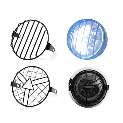 Motorcycle Universal Vintage Headlight Protector Grill Light Lamp Cover