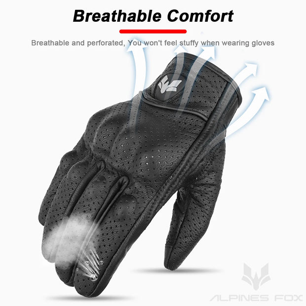 ALPINES FOX AFG-15 Summer Leather Motorcycle Gloves