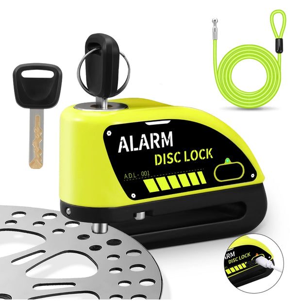 Motorcycle Disc Brake Alarm Lock – Rechargeable Anti-Theft Security