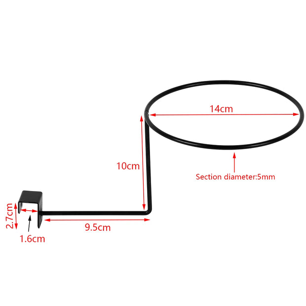 Wall-Mount Motorcycle Helmet Rack – Black Steel Holder for Hats, Helmets, Coats
