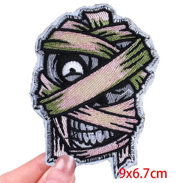 "Ride Hard" Embroidered Biker Patch Set – Iron-On Motorcycle Badges for Jackets, Vests & Gearheads