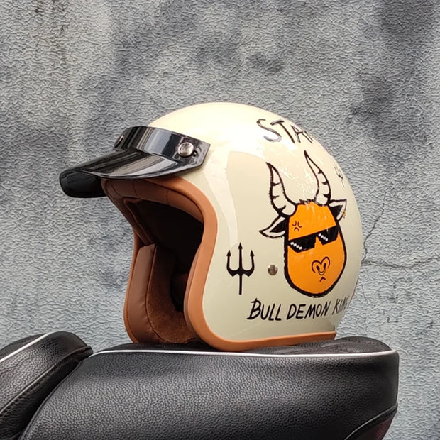 Retro-Style Motorcycle Half Helmet