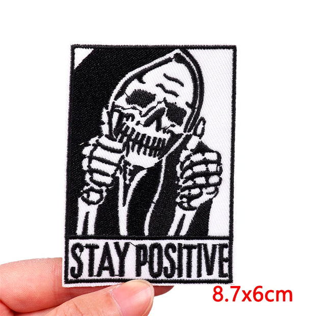 "Ride Hard" Embroidered Biker Patch Set – Iron-On Motorcycle Badges for Jackets, Vests & Gearheads