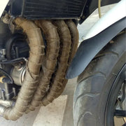 5M Fiberglass Exhaust Wrap Heat Shield Tape – Motorcycle Thermal Header Pipe Insulation with Stainless Steel Ties