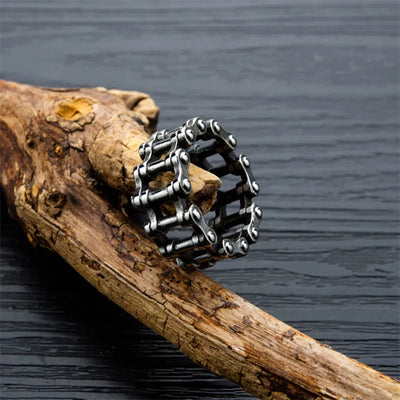 Vintage Motorcycle Chain Ring – Industrial Biker Style for Men & Women | Low Riders MC Collection