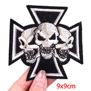 "Ride Hard" Embroidered Biker Patch Set – Iron-On Motorcycle Badges for Jackets, Vests & Gearheads