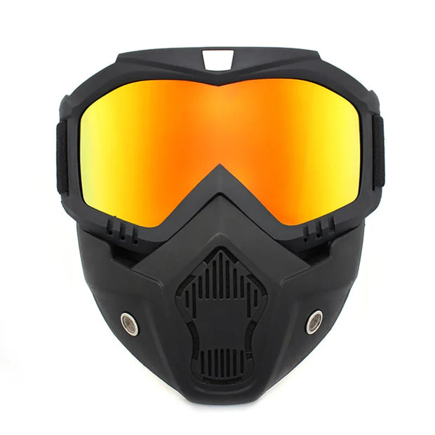 Full Face Motorcycle Goggle Mask – Anti-Fog Dustproof Riding Goggles with Removable Face Shield