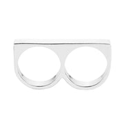 Double Barrel Statement Ring – Stainless Steel Punk Biker Jewelry