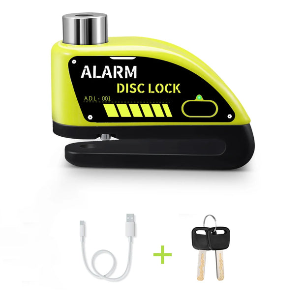 Motorcycle Disc Brake Alarm Lock – Rechargeable Anti-Theft Security